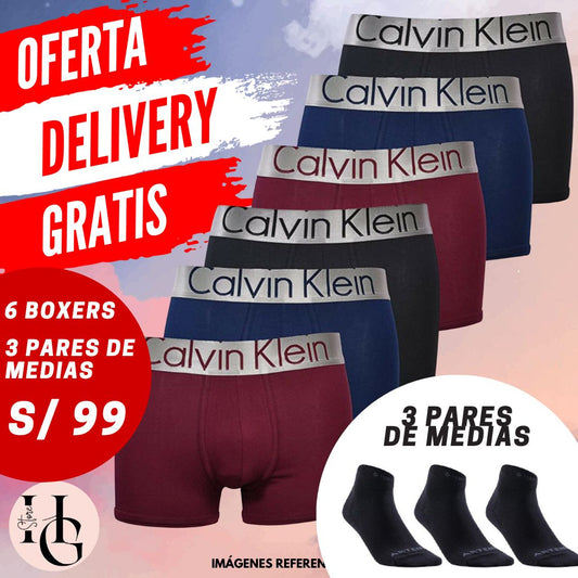 PACK 6 BOXERS Y 3 PARES DE MEDIAS